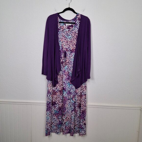 Carole Hochman Other - Carole Hochman Heavenly Soft Nightgown & Robe Set Sz PL Maxi floral Boho Artsy